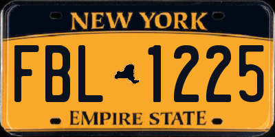 NY license plate FBL1225