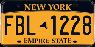 NY license plate FBL1228