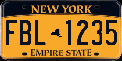 NY license plate FBL1235