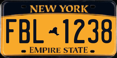 NY license plate FBL1238