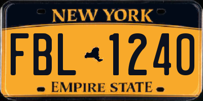 NY license plate FBL1240