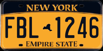 NY license plate FBL1246