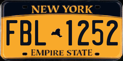 NY license plate FBL1252