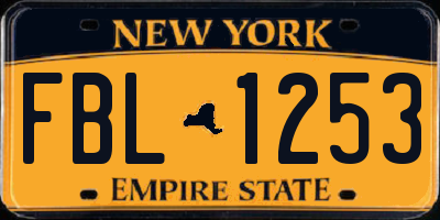 NY license plate FBL1253