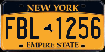 NY license plate FBL1256