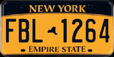 NY license plate FBL1264