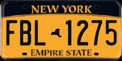 NY license plate FBL1275