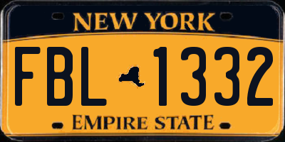 NY license plate FBL1332