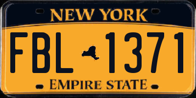 NY license plate FBL1371