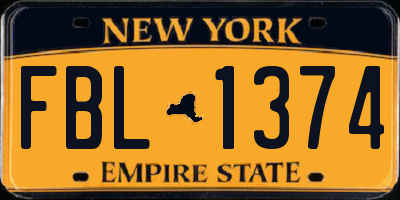NY license plate FBL1374