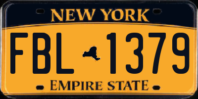 NY license plate FBL1379