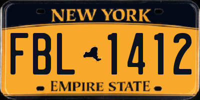 NY license plate FBL1412