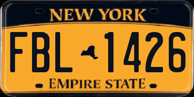 NY license plate FBL1426