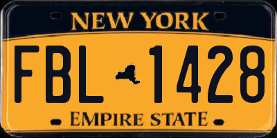 NY license plate FBL1428