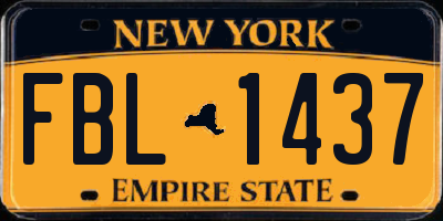 NY license plate FBL1437