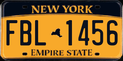 NY license plate FBL1456
