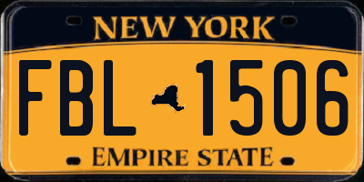NY license plate FBL1506