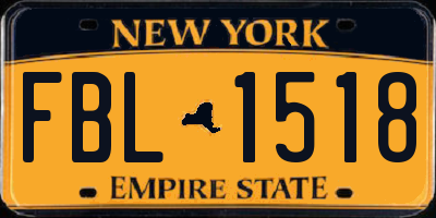 NY license plate FBL1518