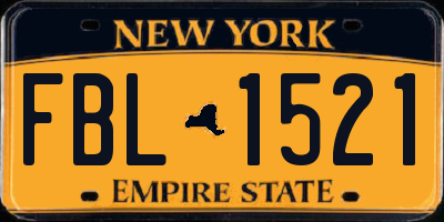 NY license plate FBL1521