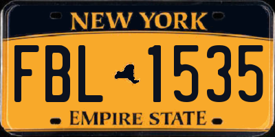 NY license plate FBL1535
