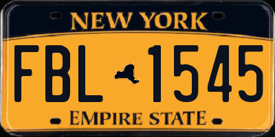 NY license plate FBL1545