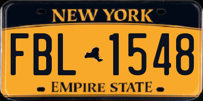 NY license plate FBL1548