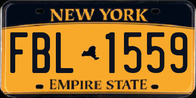 NY license plate FBL1559
