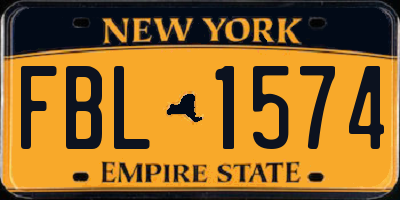 NY license plate FBL1574