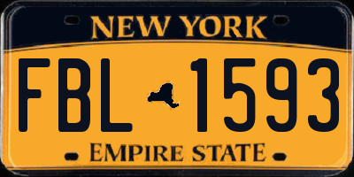 NY license plate FBL1593