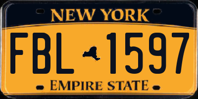 NY license plate FBL1597