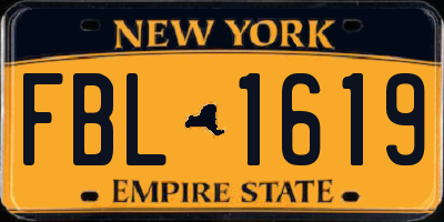 NY license plate FBL1619