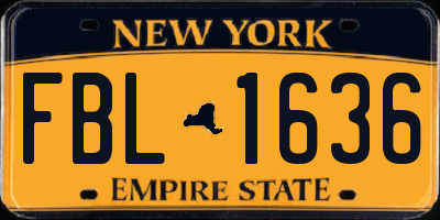 NY license plate FBL1636