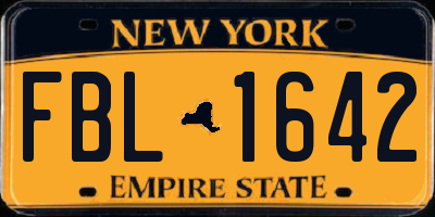NY license plate FBL1642