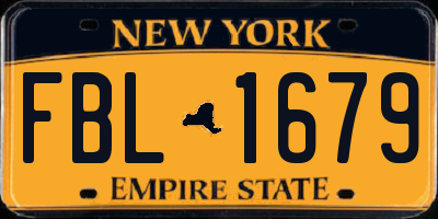 NY license plate FBL1679