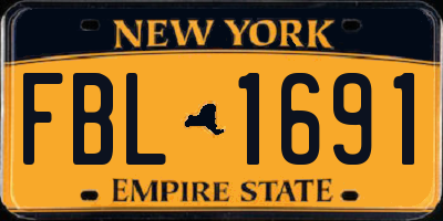 NY license plate FBL1691