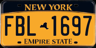 NY license plate FBL1697