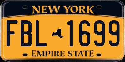 NY license plate FBL1699