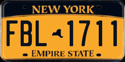NY license plate FBL1711