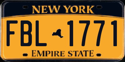 NY license plate FBL1771
