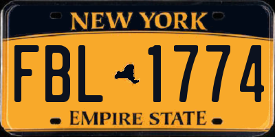 NY license plate FBL1774