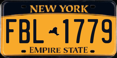 NY license plate FBL1779