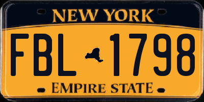 NY license plate FBL1798