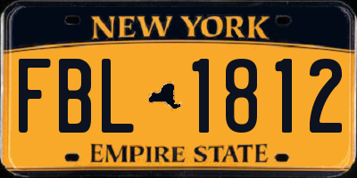 NY license plate FBL1812