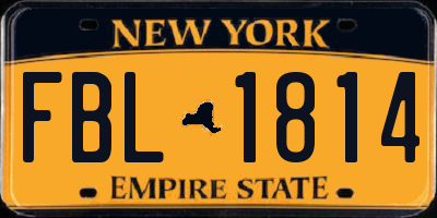 NY license plate FBL1814