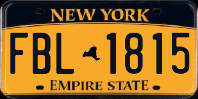 NY license plate FBL1815