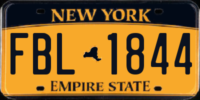 NY license plate FBL1844