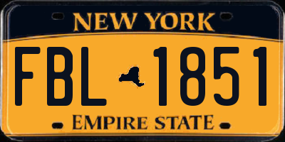 NY license plate FBL1851