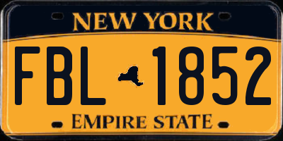 NY license plate FBL1852