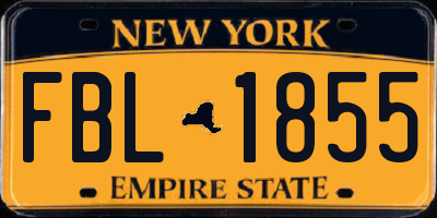 NY license plate FBL1855
