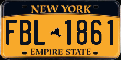 NY license plate FBL1861